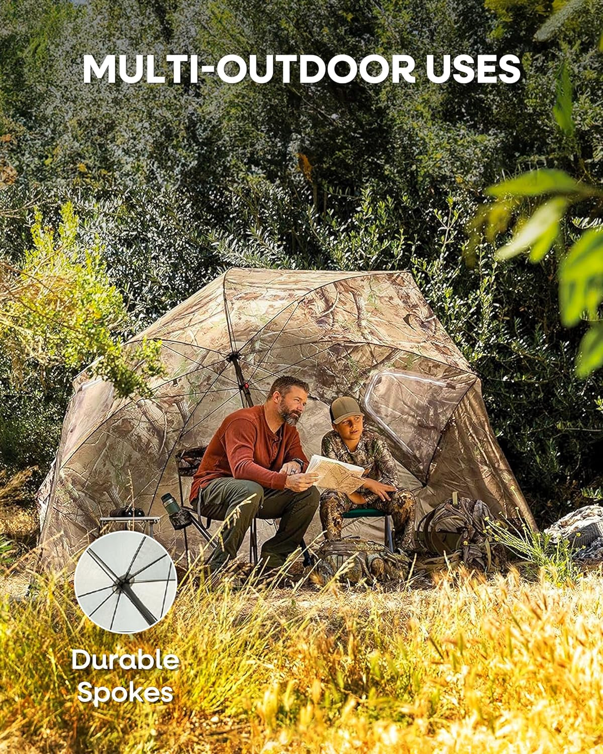 9ft XL Umbrella: Heavy-Duty, UPF 50+, Privacy Panels