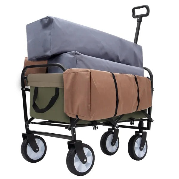 Collapsible Foldable Wagon Cart With Strapping System, Beach Wagon ,
