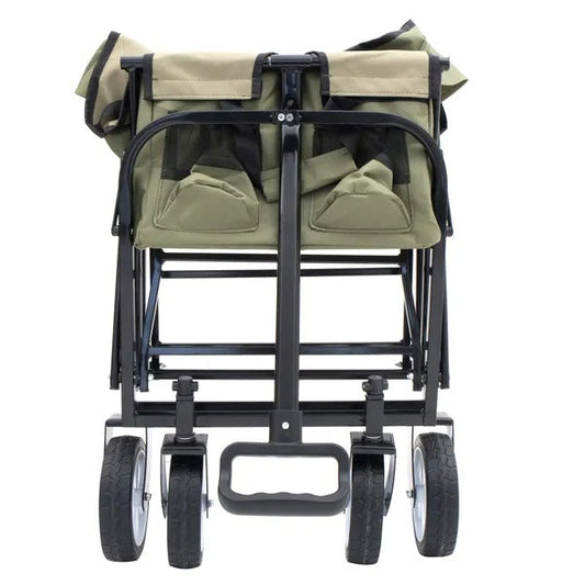 Collapsible Foldable Wagon Cart With Strapping System, Beach Wagon ,